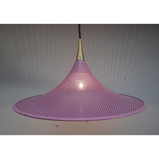 Mid-Century Modern Perforated Metal Hat Lamp attributed to Pilastro, 1950s For Sale - Image 3 of 15