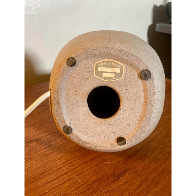 Tan Danish Brutalist Unglazed Stoneware Table Lamp by Knabstrup, 1970s For Sale - Image 8 of 9