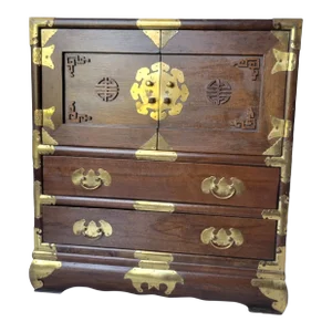 Mid-Century Chinoiserie Style Asian Tansu Chest Vintage Cabinet