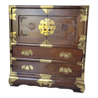 Vintage Chinoiserie Style Asian Tansu Chest Vintage Cabinet For Sale