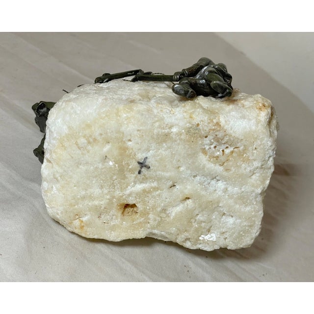 Antique 1800's Austrian Bronze Mineral Stone Figure Alpinists Climbers Statue For Sale - Image 11 of 12