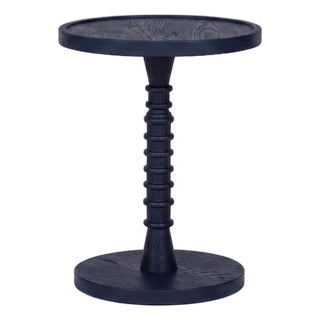 Threaded Drink Table Navy Blue For Sale