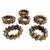 1980s Vintage Geometric Spiked Napkin Rings Featuring Iridescent, Multi-Toned Metallic Beads - Oil Slick - Set of 6 For Sale - Image 5 of 5