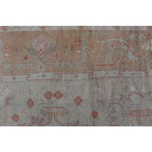Antique Turkish Large Oushak Rug in Taupe, Light Green and Light Copper For Sale In Atlanta - Image 6 of 12