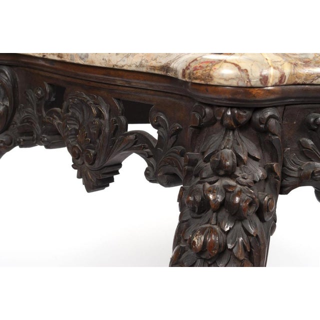 Italain Rococo Revival Marble Topped Console Table For Sale - Image 4 of 12