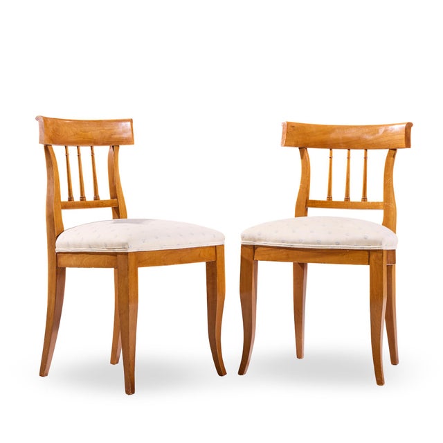 Kindel Furniture French Regency Solid Cherry Wood Dining Side Chairs - Pair Each chair measures: 19.75 wide x 19 deep x 33...