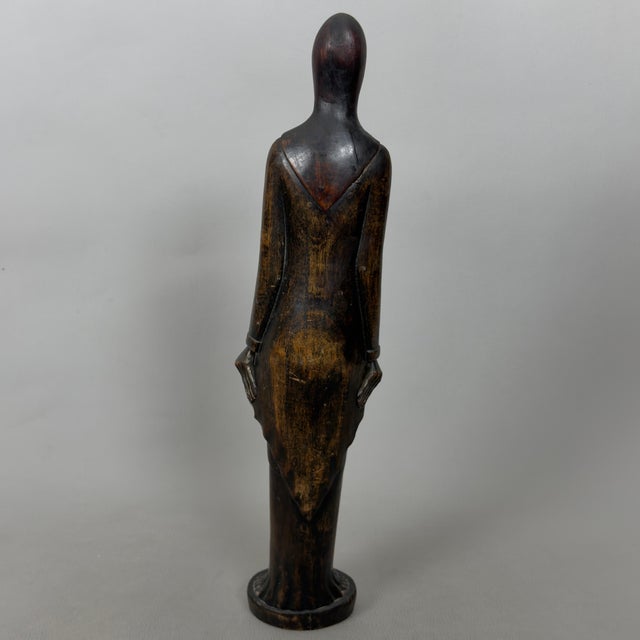 Vintage African Carved Wood Madonna Statue, 20th Century For Sale - Image 3 of 11