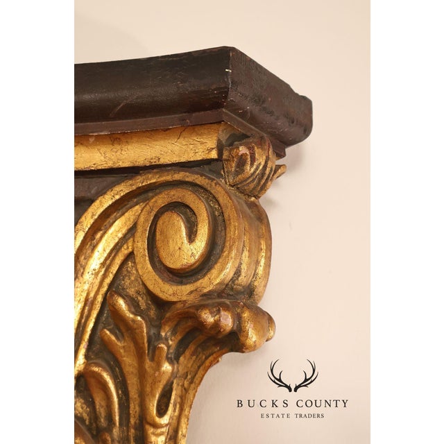 Wood Pair Of Decorative Mirrored Wall Columns With Gilt Carved Capitals By Francisco Hurtado For Sale - Image 7 of 18