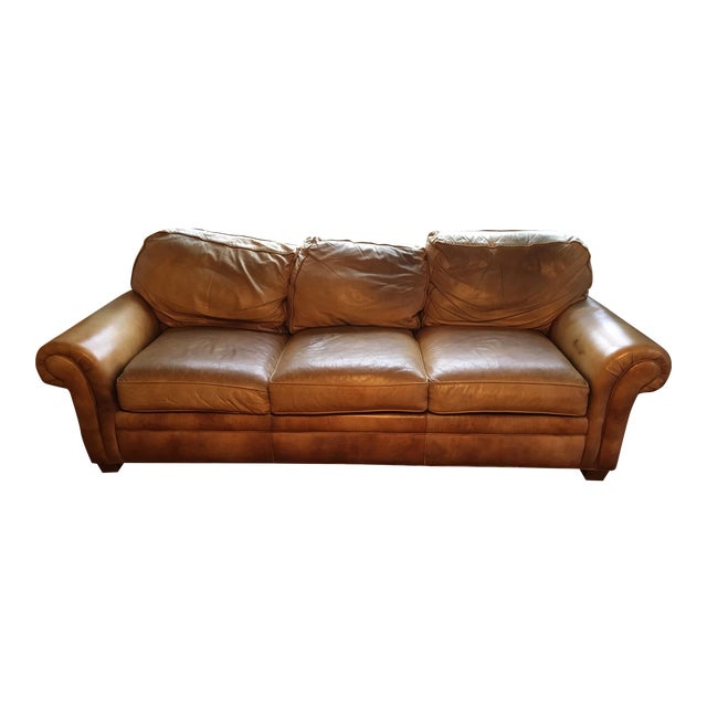 Hancock & Moore Whiskey Brown Leather City Sofa Chairish