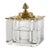 Antique Rococo Style Square-Cut Crystal and Brass Inkwell For Sale