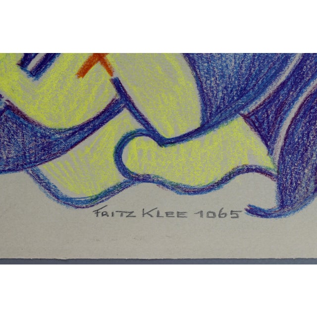 Blue Fritz Klee, Abstract Composition, Germany, 1965, Drawing For Sale - Image 8 of 18