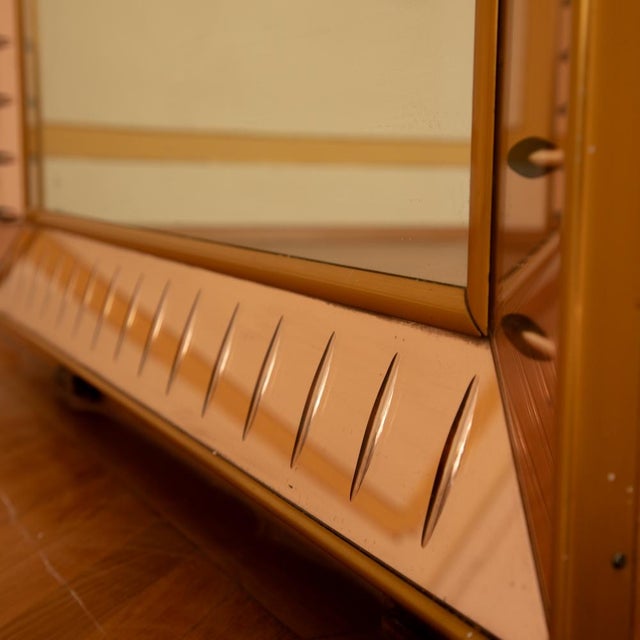 Wood Floor Mirror from Cristal Art, Italy, 1970s For Sale - Image 7 of 17