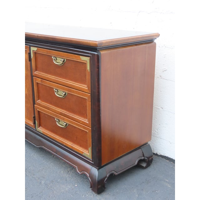 Broyhill Premier Hollywood Regency Long Low Dresser Sideboard Media Cabinet 6893 For Sale - Image 11 of 17