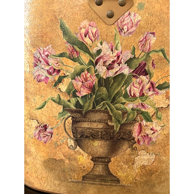 Gold Floral Metal Basket With Swing Handle – Hollywood Regency Style For Sale - Image 12 of 12