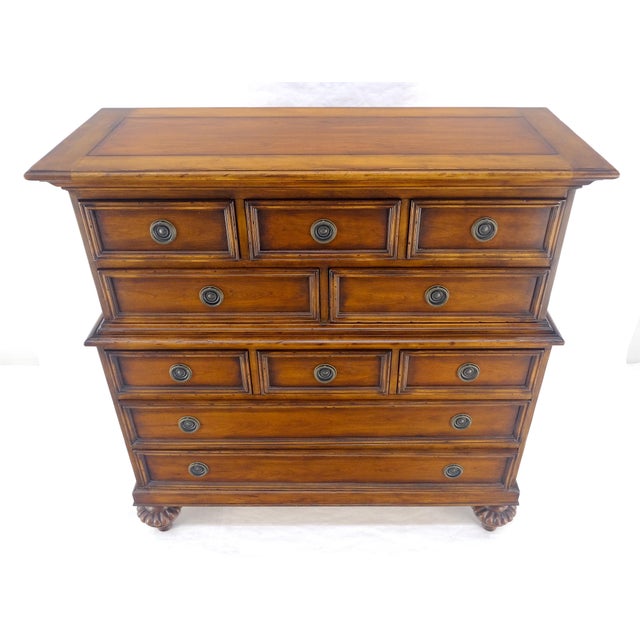 Baker 10 Drawer High Boy Chest Dresser Paper Lined Drawers MINT! For Sale - Image 15 of 18