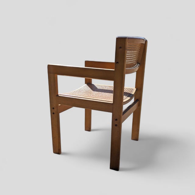 Wood Mid-Century Birch and Cane Accent Chair For Sale - Image 7 of 9