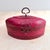 Measurements: 8.75"W x 5"T x 4"D A domed storage box hand-painted in a rich raspberry-red with visible brushwork and a...
