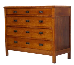 Antique Art Nouveau Cherrywood and Marble Dresser, 1910s