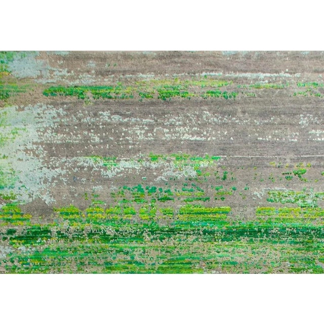 Modern Hand Knotted Wool & Silk Rug - 7'10" X 10'4" For Sale - Image 4 of 5