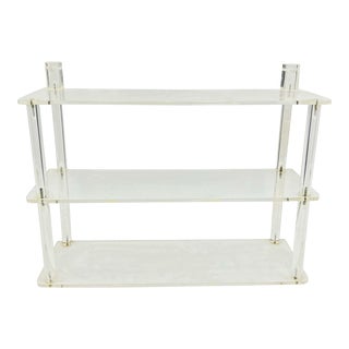 Mid Century Modern MCM 3 Tiered Lucite Wall Mounted Shelve (2 Available) For Sale