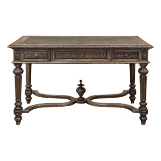 19th Century French Neoclassical Walnut Desk ~ Double Faced For Sale