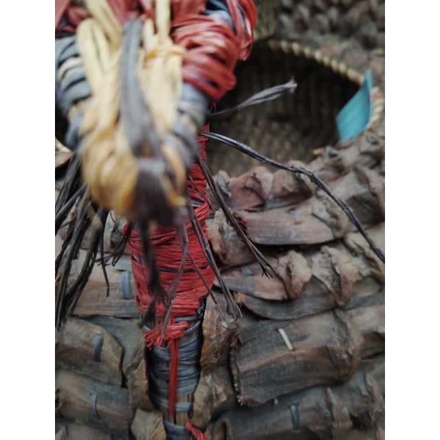 Mid 20th Century Coushatta & Seminole Pine Needle Basket For Sale - Image 10 of 12