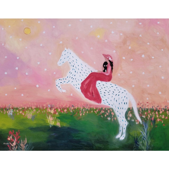Spotted Horse Landscape, Equestrian Horse Oil Painting by Alexandra Swistak For Sale - Image 14 of 15