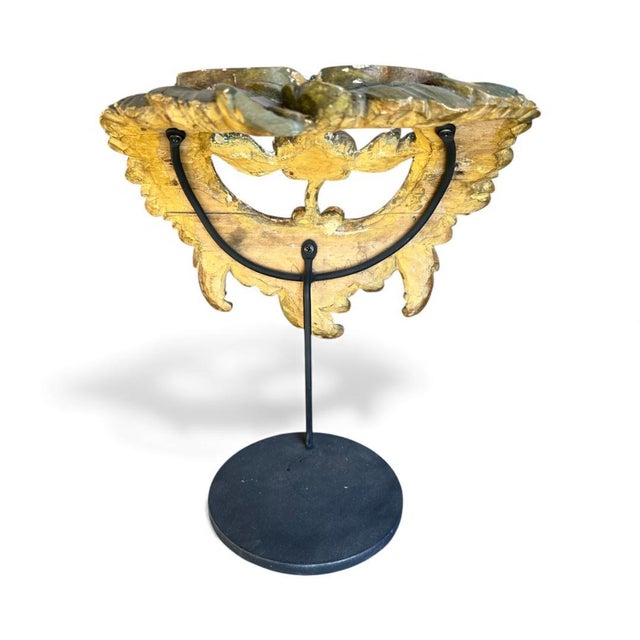 Baroque Architectural Fragment Hand Carved Painted For Sale - Image 4 of 4