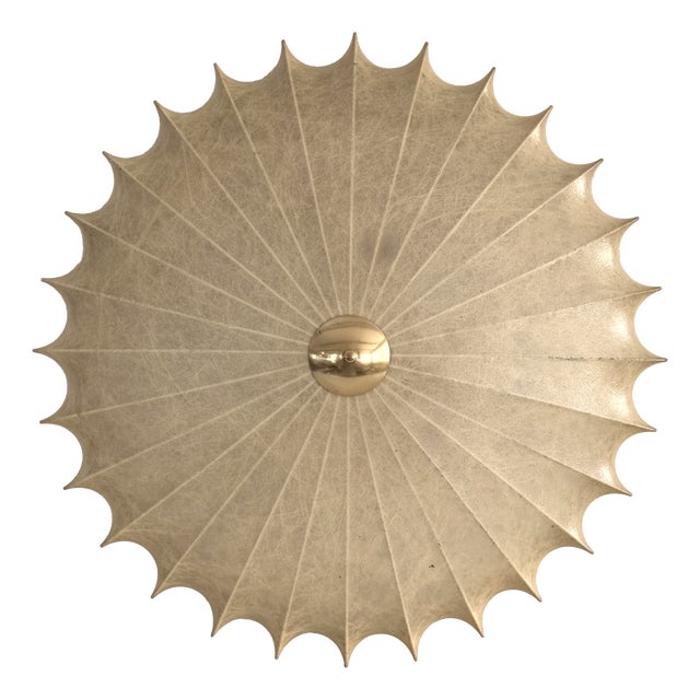Large Mid-Century Modern Goldkant Cocoon Flush Mount from Goldkant Leuchten, 1960 For Sale