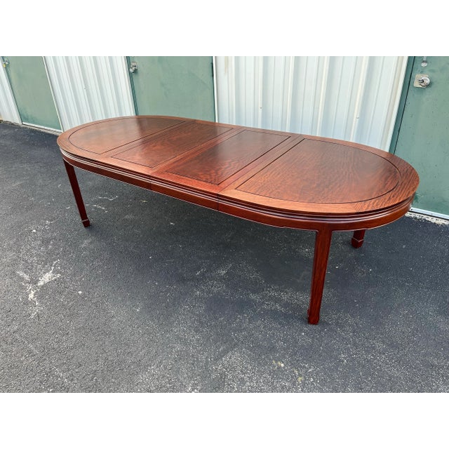 Chinoiserie Asian Style Solid Rosewood Extension Dining Table For Sale - Image 3 of 12