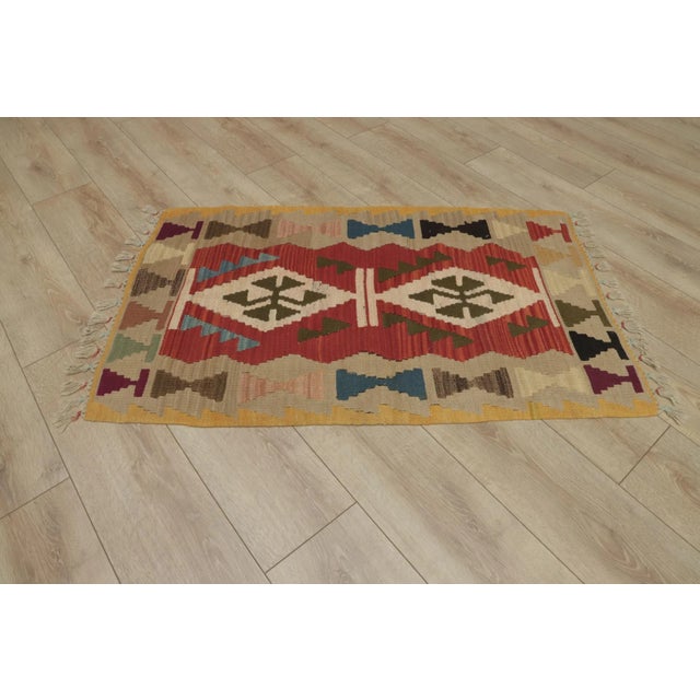 1990s Rustic Beige Hand Knotted Kilim For Sale - Image 4 of 13