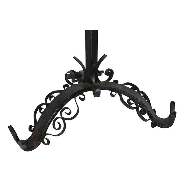 Vintage 5 Pc. Wrought Iron Fireplace Tool Set in the Spanish Style For Sale - Image 4 of 8