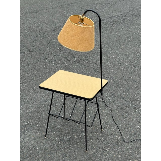 Metal 1960s Paul McCobb Style Lighted Side Table Magazine Rack For Sale - Image 7 of 7