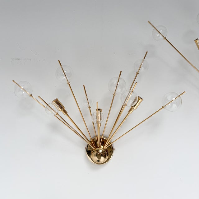 Metal Italian Wall Lamps with Glass Spheres, 1970s, Set of 2 For Sale - Image 7 of 17