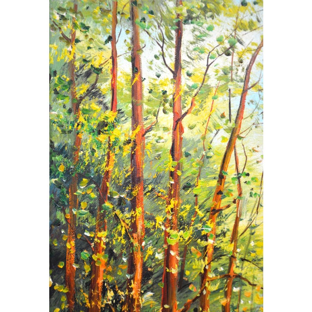 Realism Forest Path.Modern Original Hand Painting. For Sale - Image 3 of 11