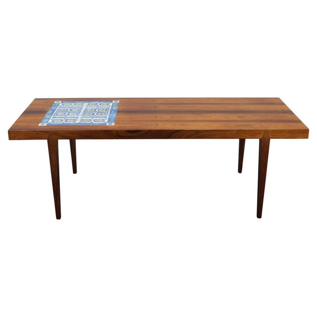Mid-Century Danish Coffee Table with Ceramic Tile Inlay from Haslev Mobelsnedkeri, 1960s For Sale - Image 18 of 18
