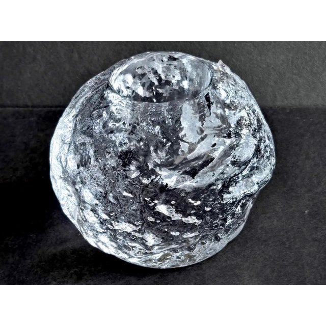 1970s 1970s Kosta Boda Large Snowball Crystal Candle Holder Designed by Ann Wolff For Sale - Image 5 of 10