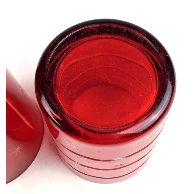 Red 1990s Red Festive Star Themed Large Shot Glasses - a Pair For Sale - Image 8 of 9