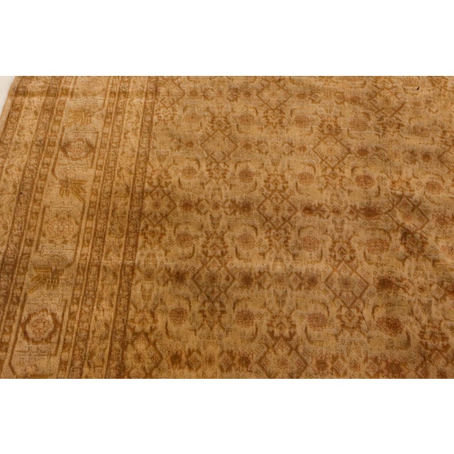 Early 20th Century Authentic Persian Tabriz Brown Handmade Wool Rug For Sale - Image 5 of 6
