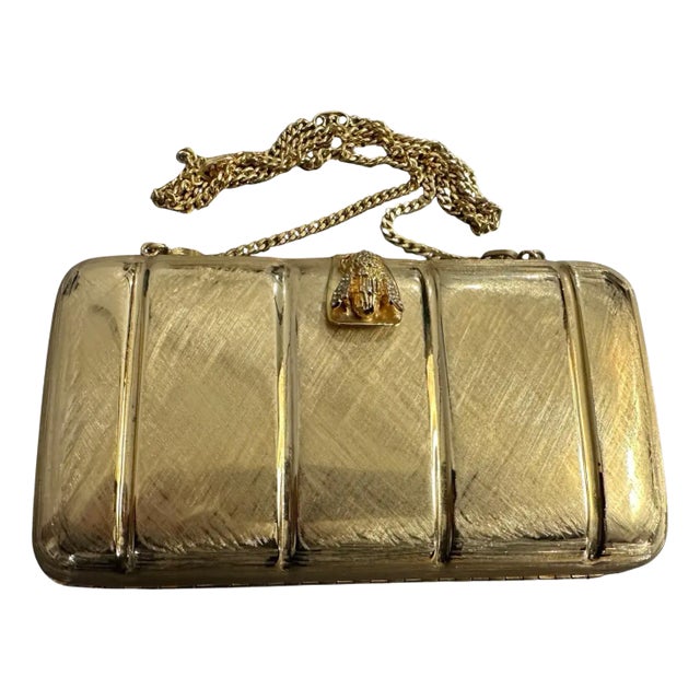 1980s Retro Brass Evening Bag by Scheilan Firenze For Sale