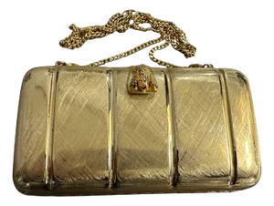 1980s Retro Brass Evening Bag by Scheilan Firenze