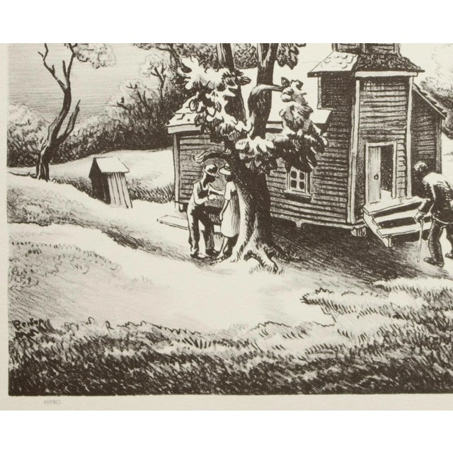 1939 After Thomas Benton "Sunday Morning", First Edition Period Offset Lithograph For Sale - Image 4 of 9