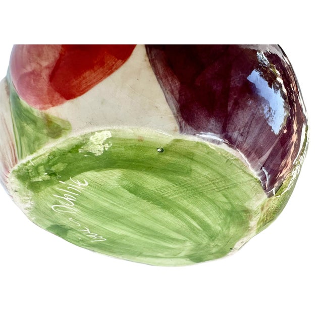 Ceramic Vintage Ceramic Pitcher Jug Vegetables Multi Color Love Debbie Multicolor For Sale - Image 7 of 12