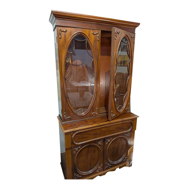 1920s Tall-Boy Secretary China Cabinet For Sale