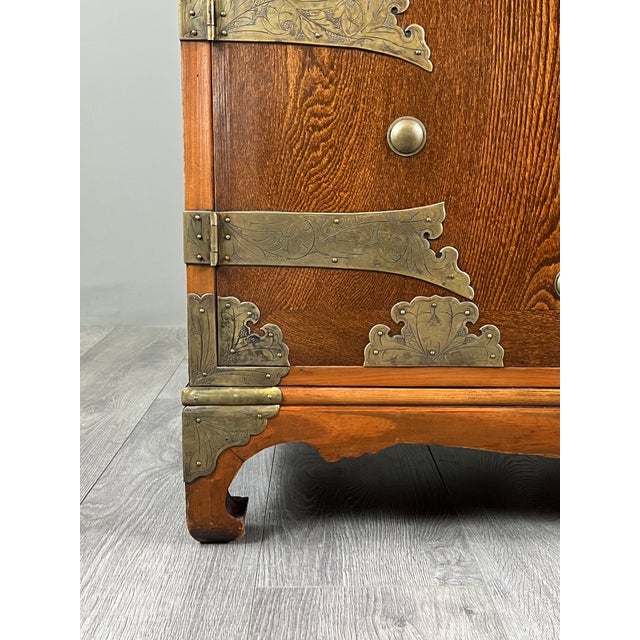 19th Century Tansu Japanese Cabinet in Wood and Brass Fittings For Sale - Image 3 of 13