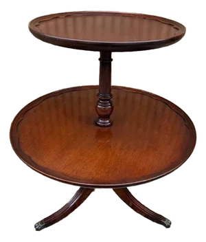 Vintage Federal Style 2 Tier Dumb Waiter Round Side Table