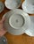 Ceramic 1950s Set of Eight (8) Hutschenreuther Caribe Soup Bowls 7.75 Inch White Blue Gray Platinum Rim Minimalist Porcelain For Sale - Image 7 of 7