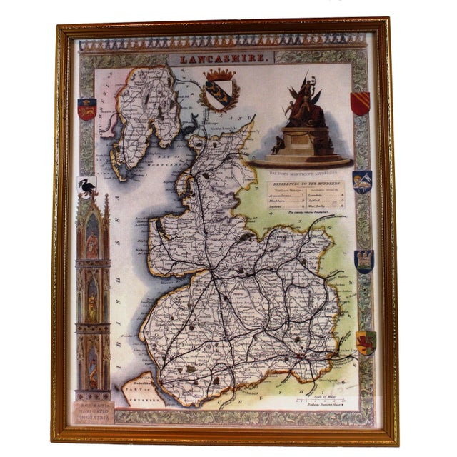 Pasargad N Y Lancashire Map Print For Sale - Image 11 of 11
