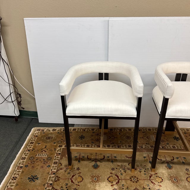 Worlds Away Cruise Counter Stools, Pair For Sale - Image 10 of 12
