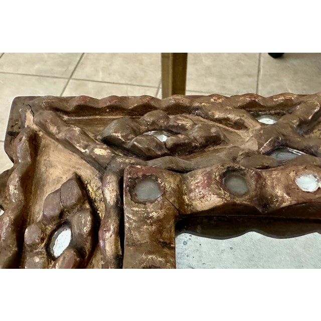 Spanish Colonial Style Gilt Wood Wall Mirror For Sale - Image 10 of 17